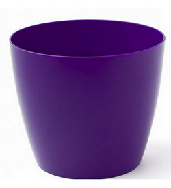 Цветочный горшок пластмассовый, круглый (фиолетовый; 1,8л; 155мм)